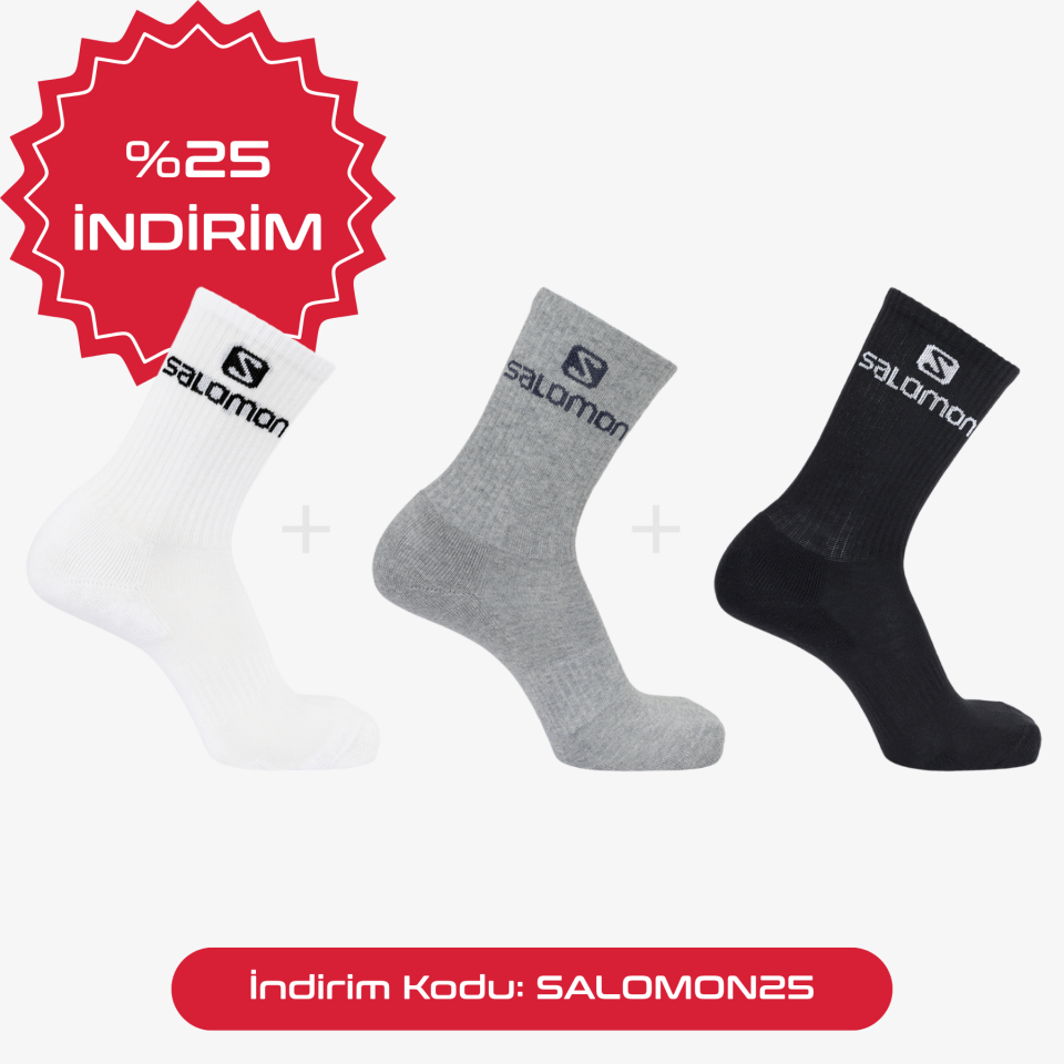 Salomon Unisex 3 adet Outdoor Çorap