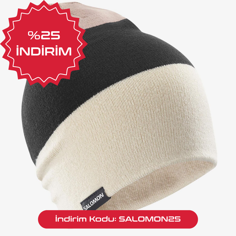 Salomon Flatspin Reversible Beanie Bere Krem-Siyah