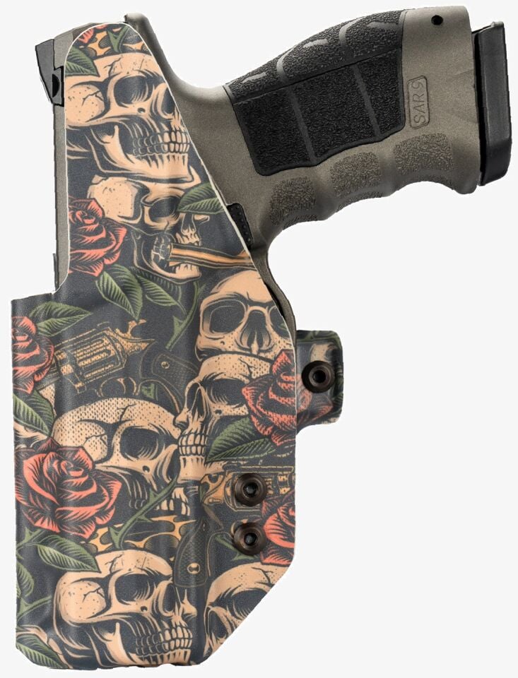 SAR9 ve SAR9 Mete Uyumlu Kydex Tabanca Taşıma Kılıfı Guns and Roses  - Sağ İç Taşıma