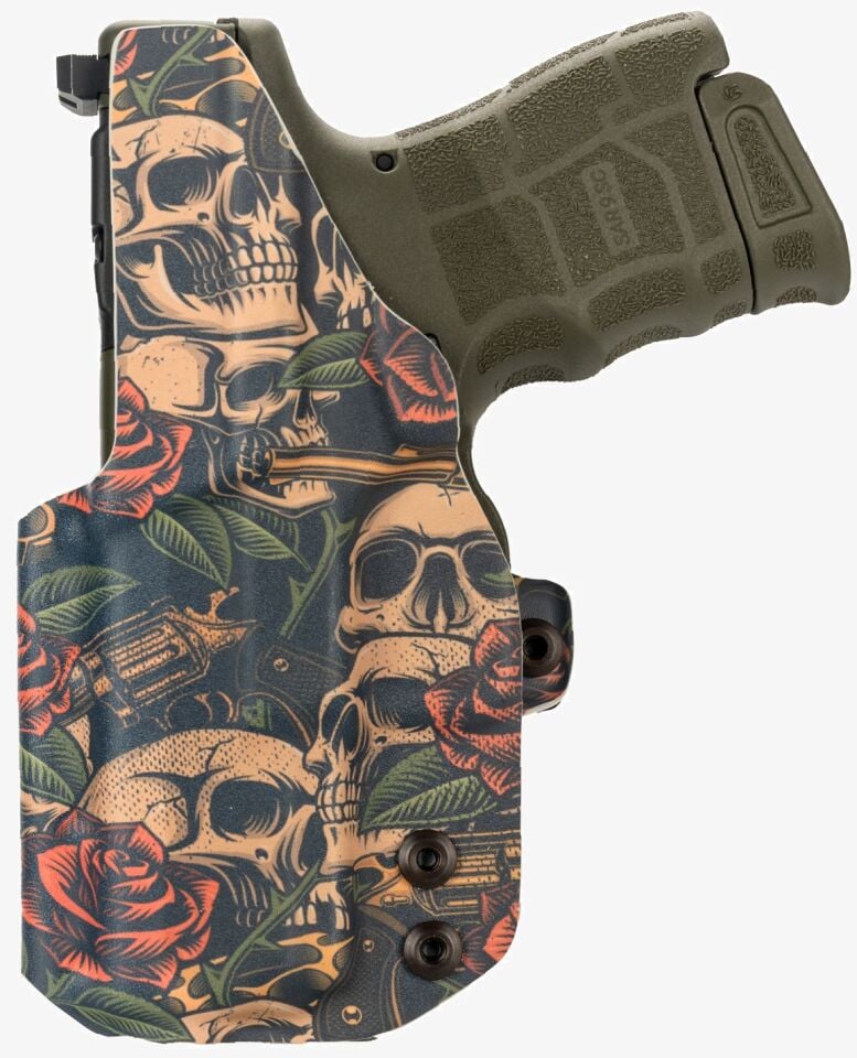SAR9 SC Uyumlu Kydex Tabanca Taşıma Kılıfı Guns and Roses - Sağ İç Taşıma