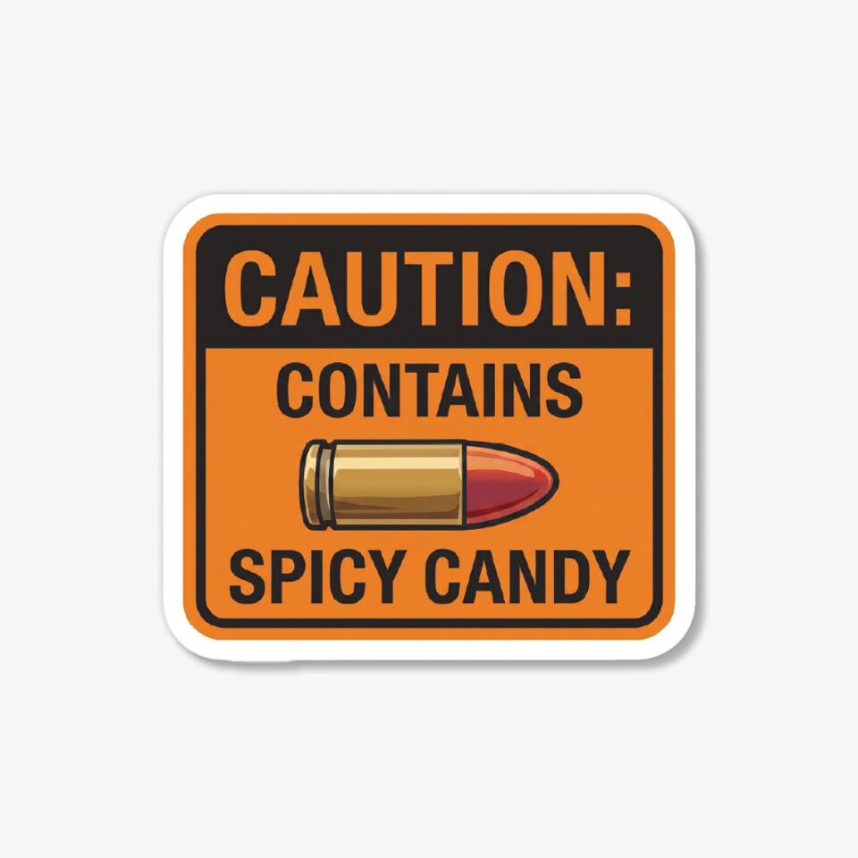 Laptop Sticker Caution