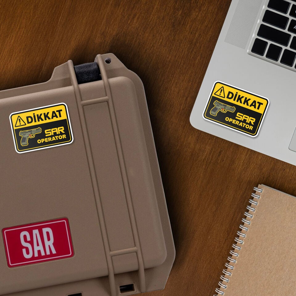 Laptop Sticker Dikkat Sar Operator