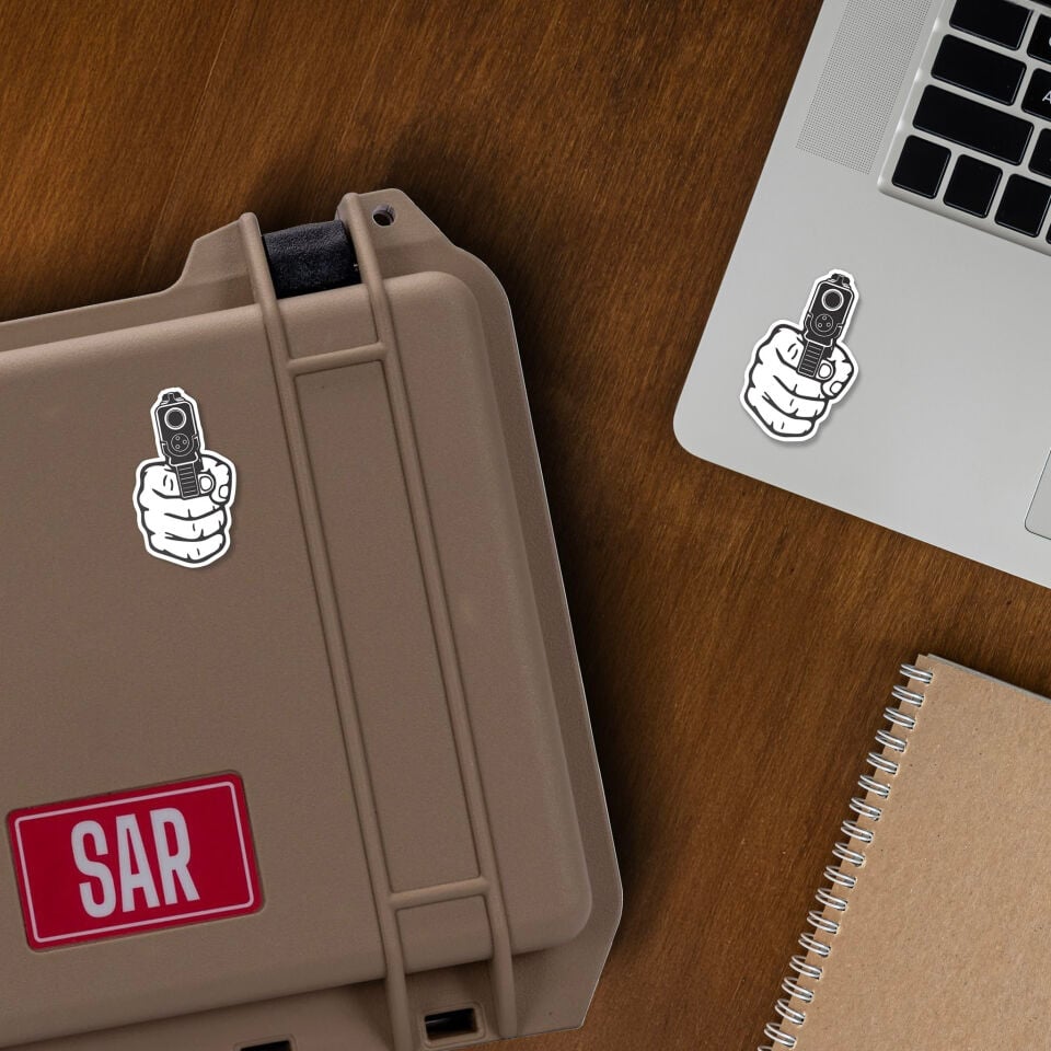 Laptop Sticker Elde Tabanca