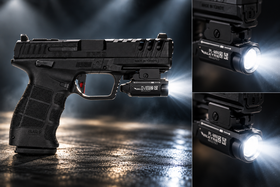 SAR9, SAR 7/24 ve SAR9 METE Uyumlu Olight PL Mini 2 Valkyrie Tabanca Feneri 2026